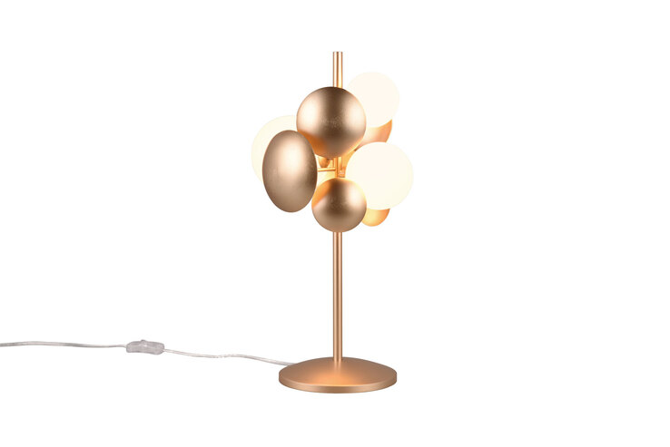 TRIO Retrofit Tischlampe TRS BUBBLE 50 cm goldfarbig