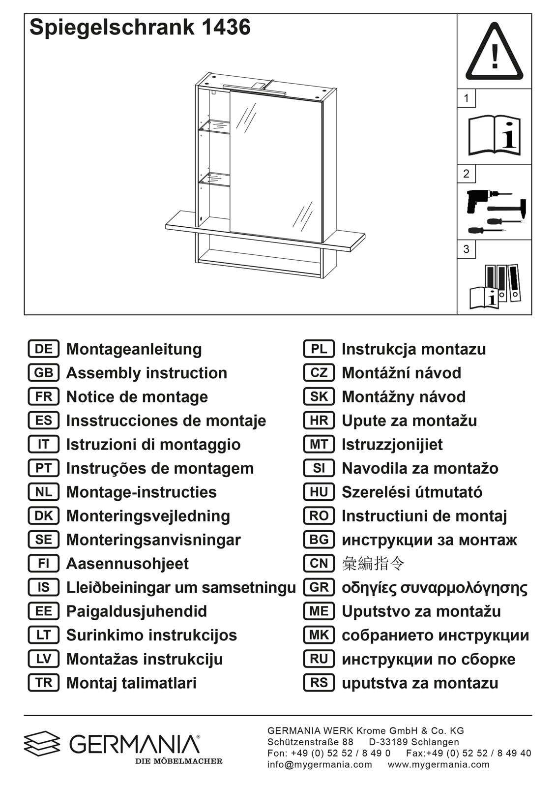 CASAVANTI Spiegelschrank NELE Weiß/ Braun