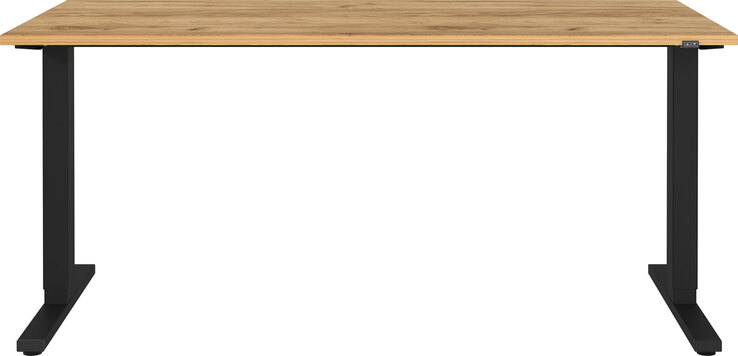 Schreibtisch AGENDA Höhenverstellbar 160 x 80 cm Graphit/ Navarra Eiche