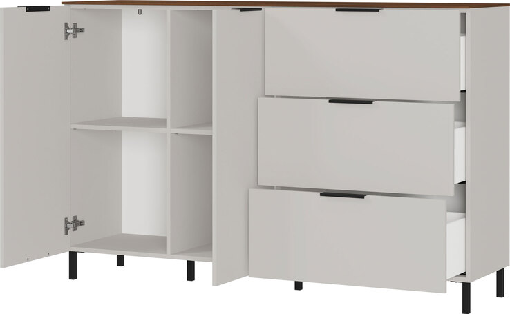 Sideboard MIAMI 151 x 98 cm Kaschmir/ Nussbaum