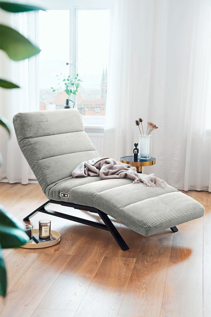 Ole Gunderson Relaxliege KARLSSON Cord lightgrey