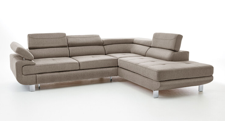 PHILL HILL Ecksofa BACKSTREET Stoffbezug Beige/Grau ca. 275 x 230 cm