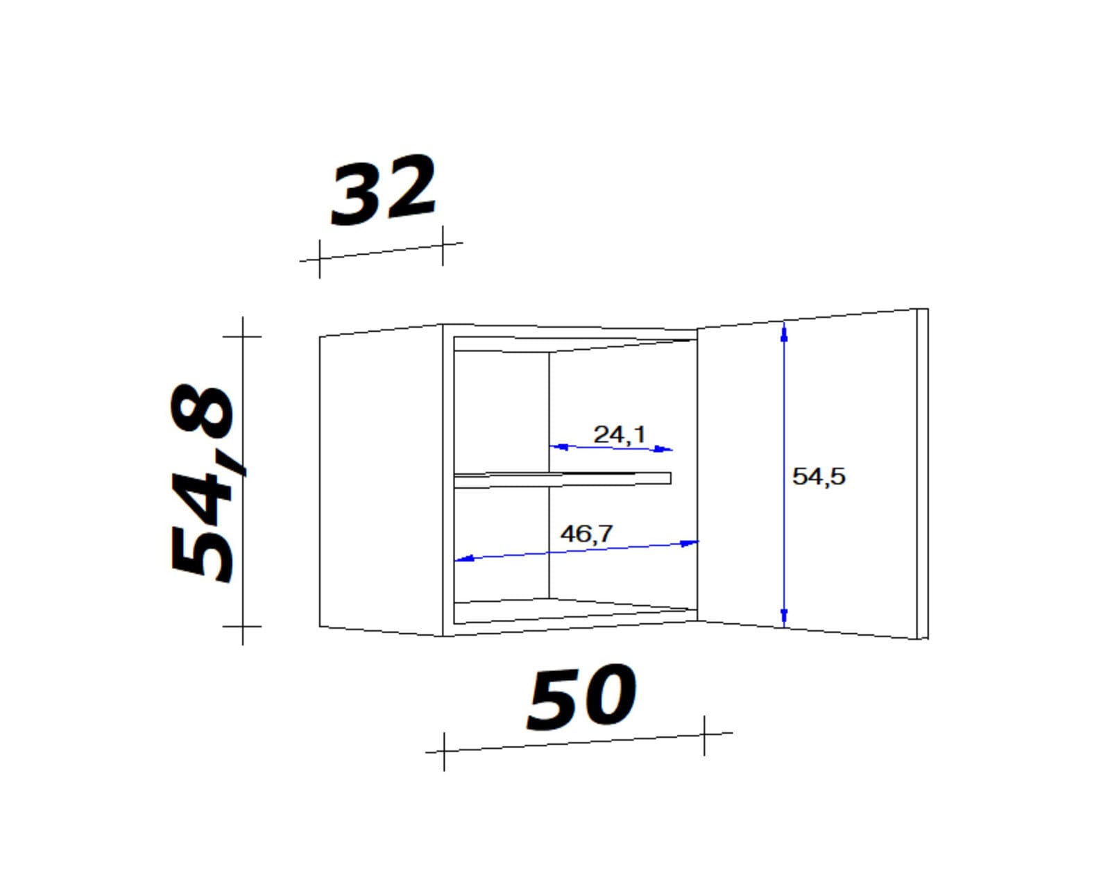 Oberschrank LUCCA weiß 50 cm 