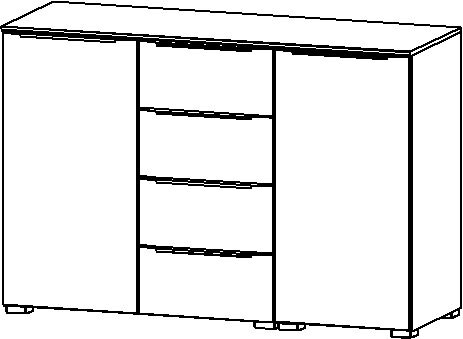 Kommode ALDONO VI 120 x 81 x 42 cm braun  