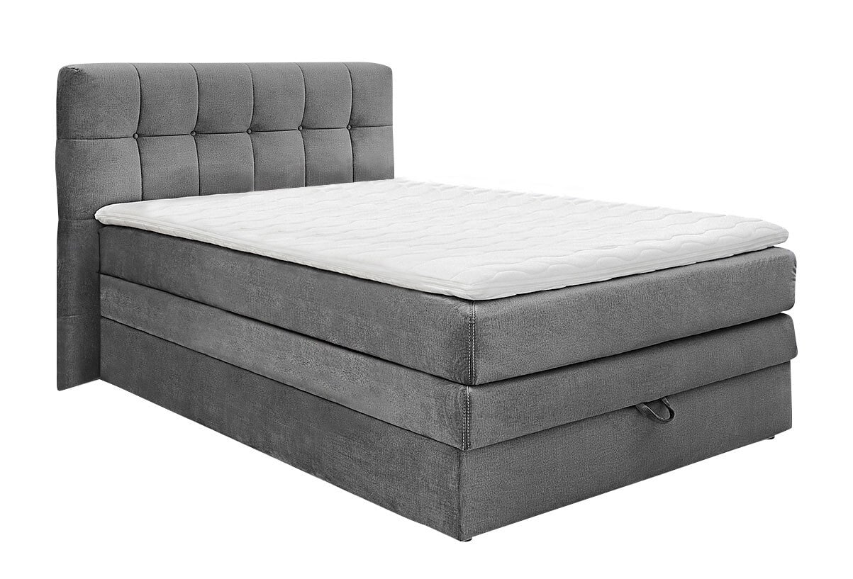 CASAVANTI Boxspringbett AMY 140 x 200 cm grau