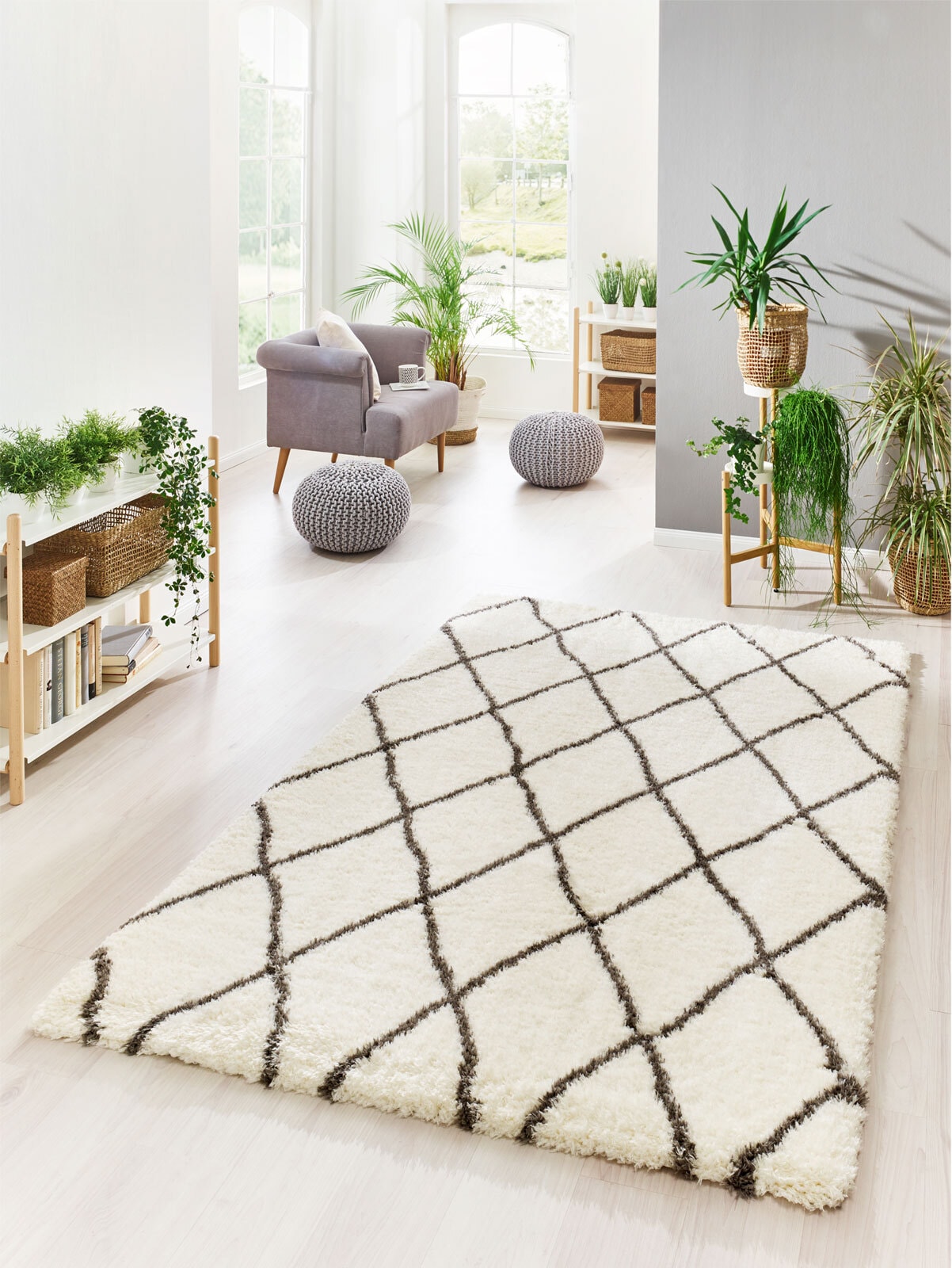 Hochflorteppich FLOKI MARROKKO 120 x 160 cm beige