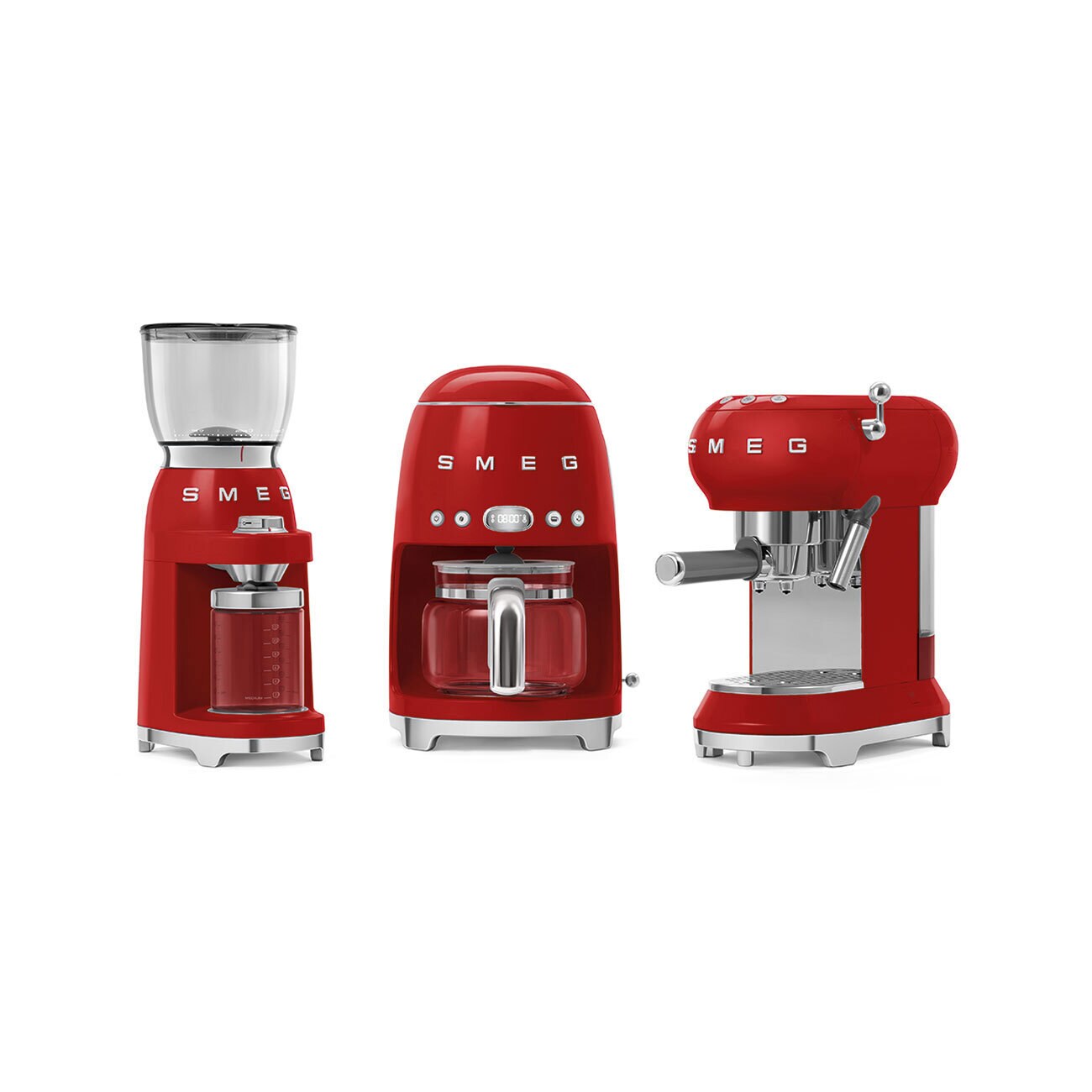 SMEG Espresso-Kaffeemaschine Retro rot