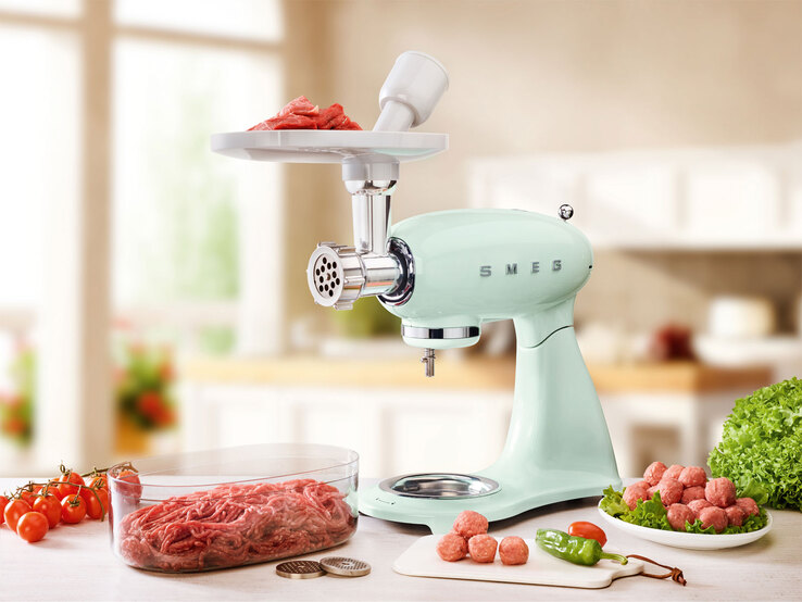 SMEG Küchenmaschine Full-Color Pastellgrün/ silberfarbig