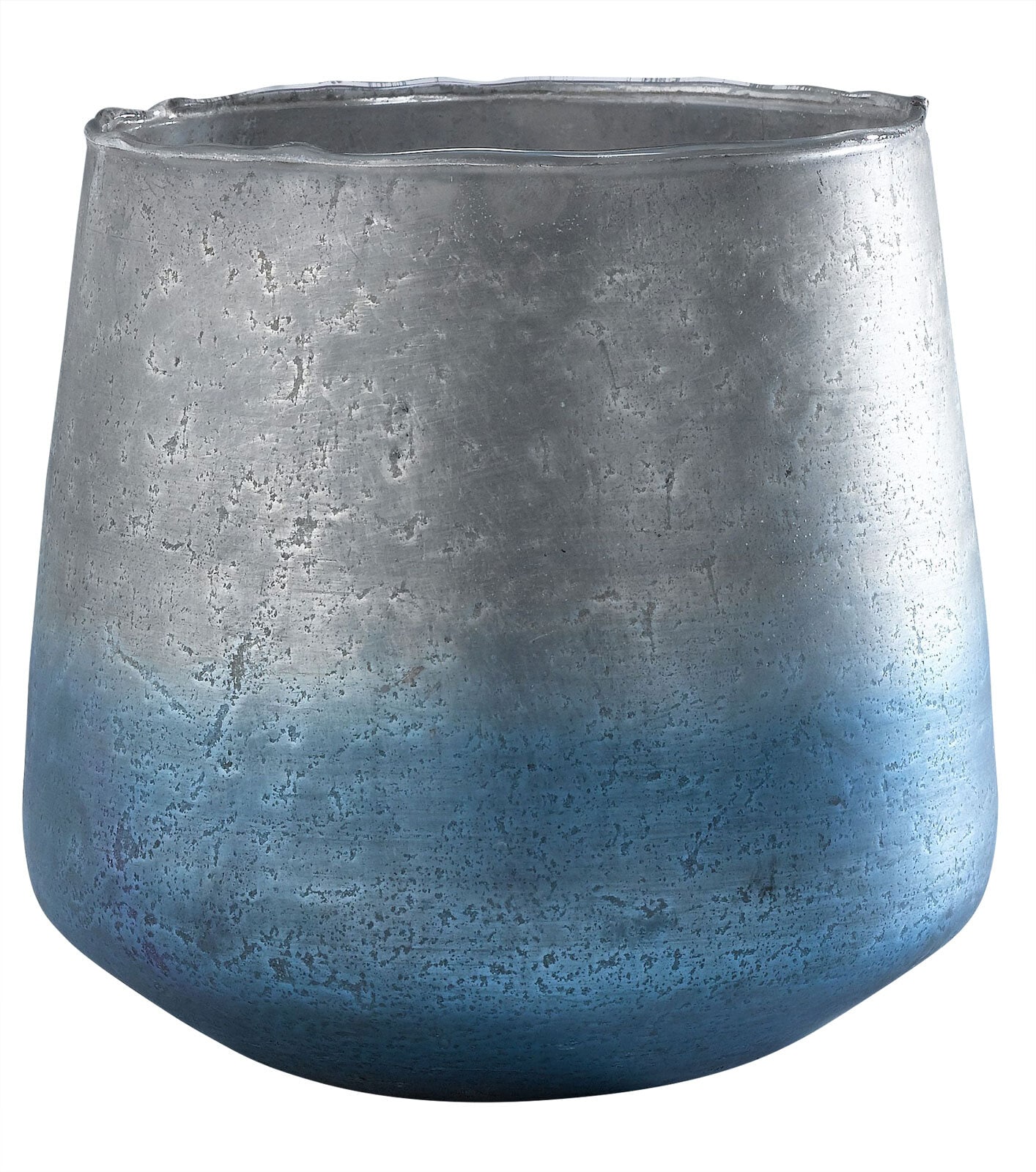 casaNOVA Vase 15 cm blau /silberfarbig