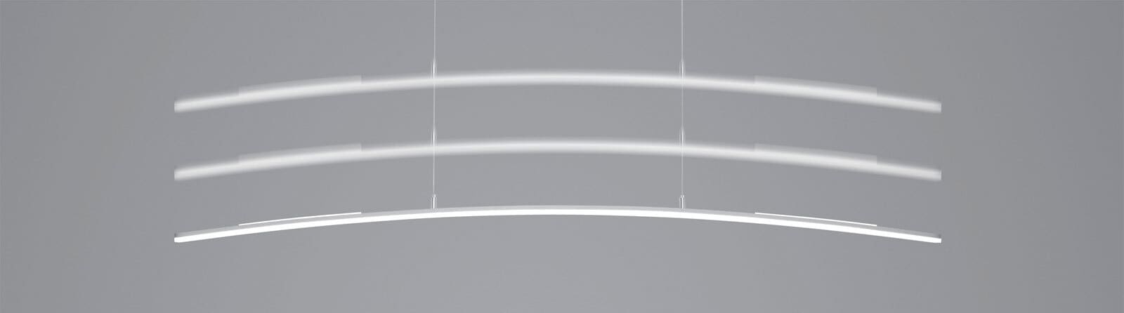 B-LEUCHTEN LED Pendelleuchte SIRA130 cm alufarbig eloxiert