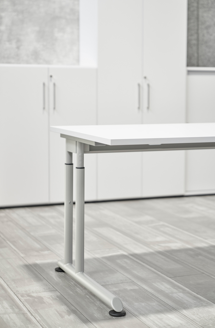 Schreibtisch 80 x 80 cm Weiß/ Silber