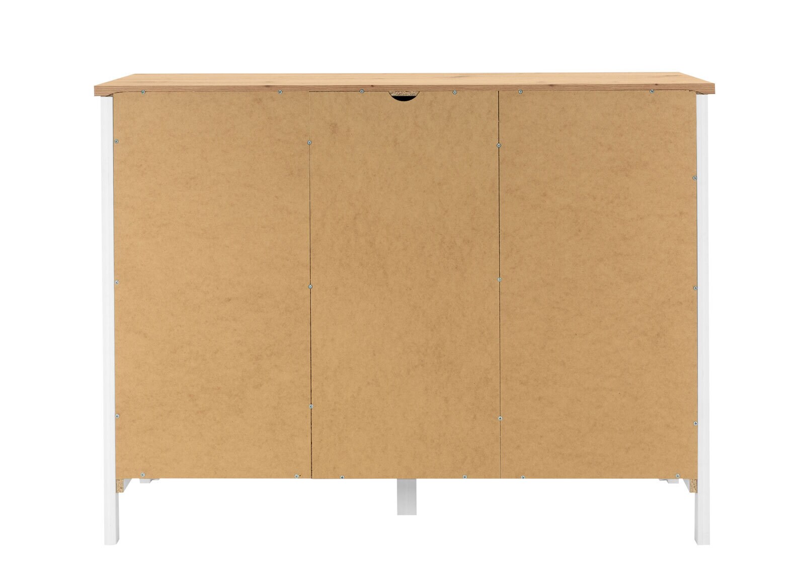 Sideboard BERGEN 120 x 90 cm weiß/Artisan Oak-Dekor