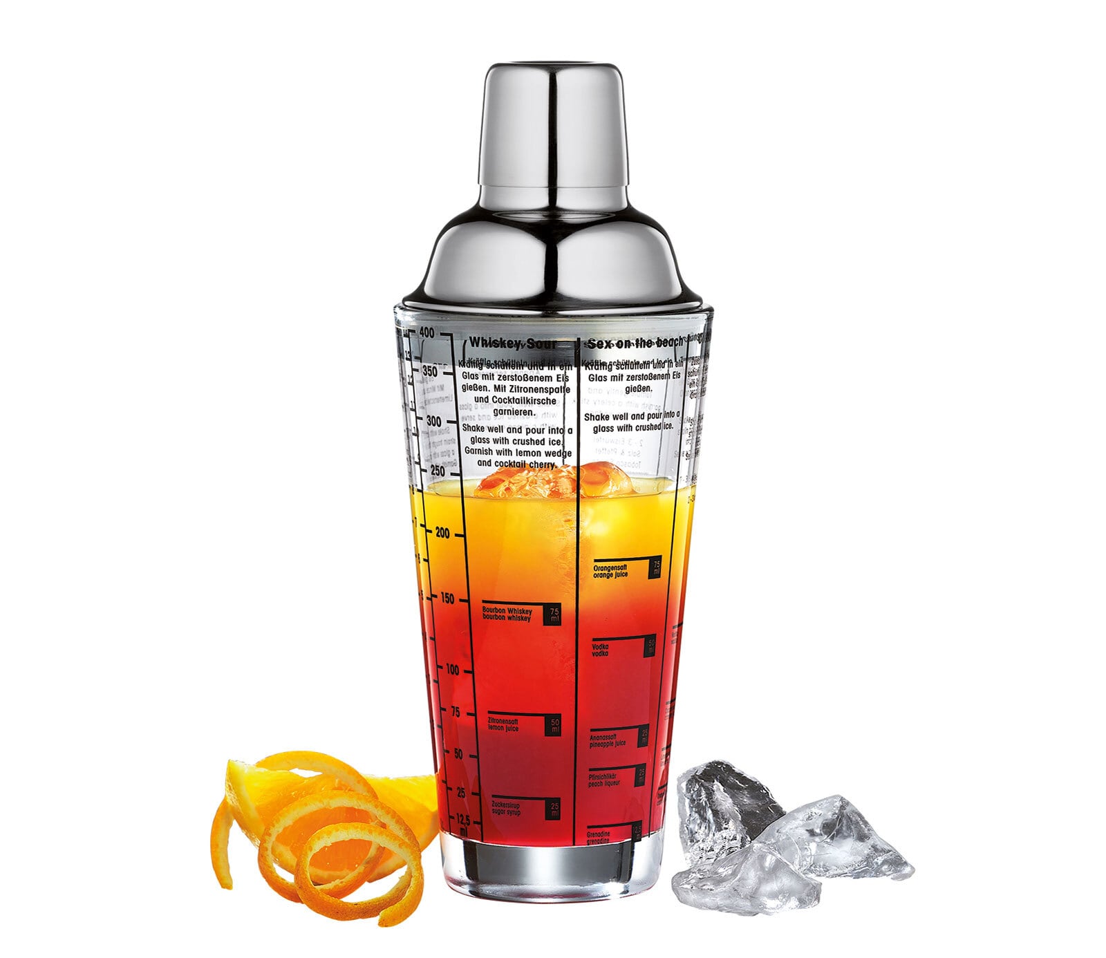 cilio Cocktailshaker 400 ml Glas/ Edelstahl