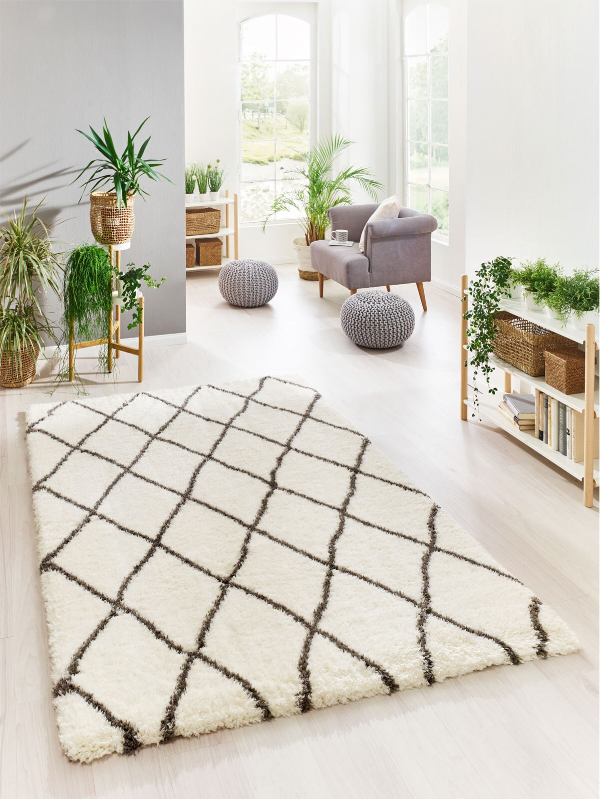 Hochflorteppich FLOKI MARROKKO 200 x 290 cm beige