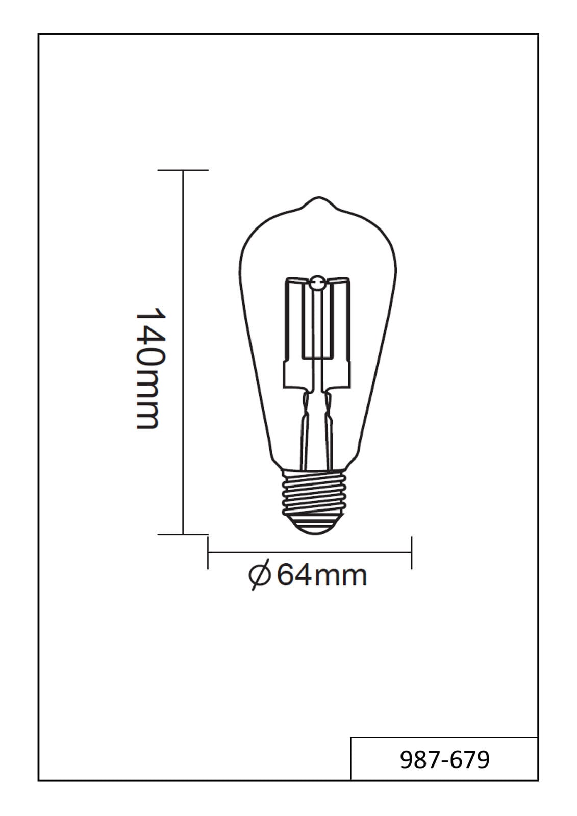 TRIO Retrofit LED-Leuchtmittel Kolben FILAMENT E27 /6 W