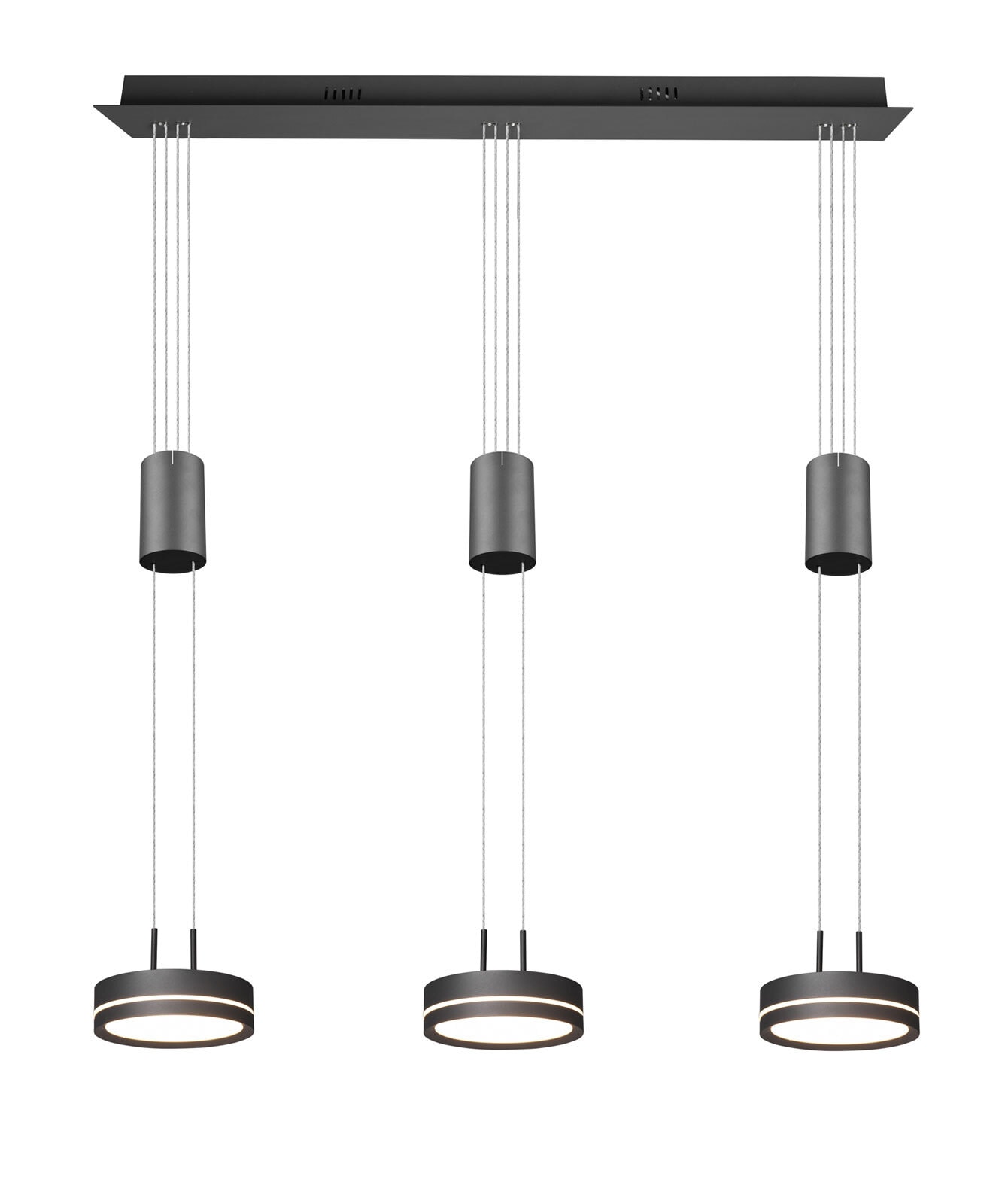 TRIO LED Pendellampe FRANKLIN 3-flg anthrazit