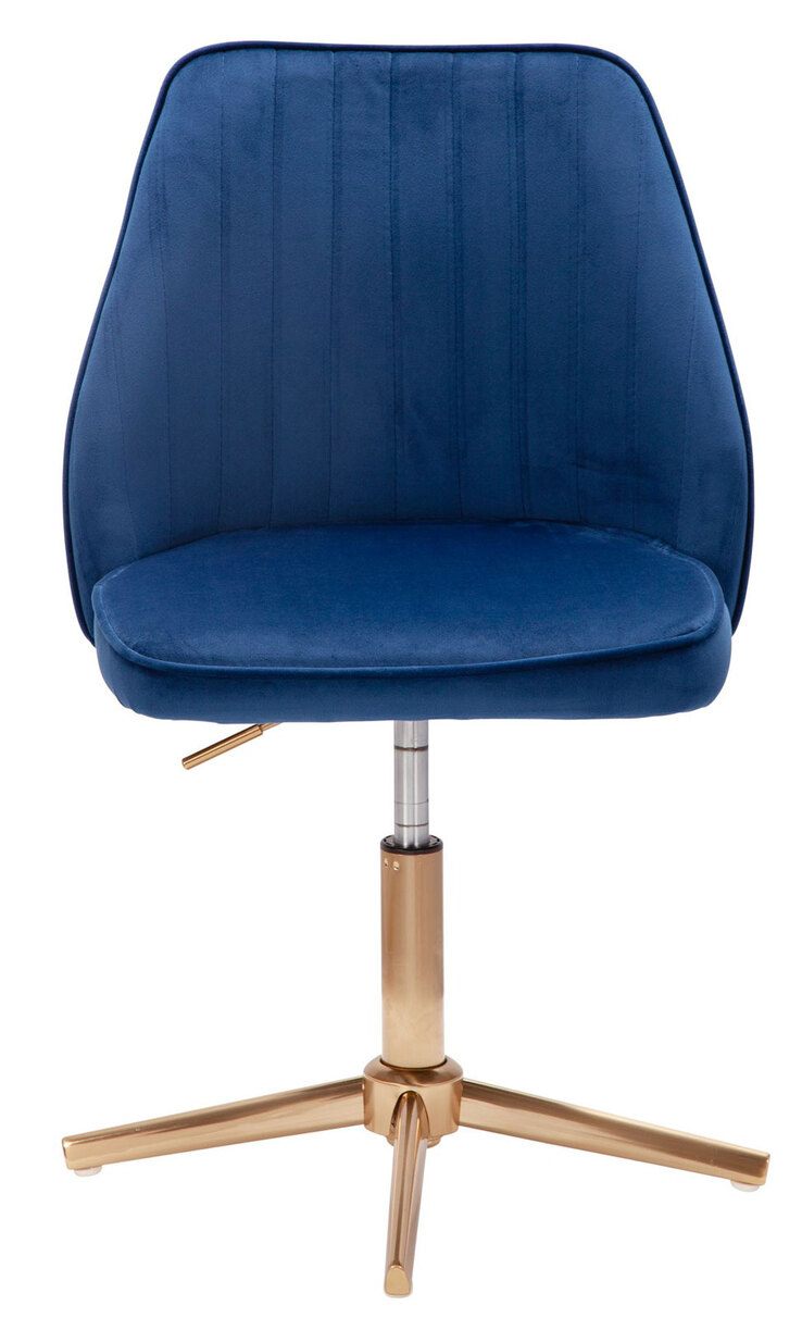 Drehstuhl blau/ goldfarbig