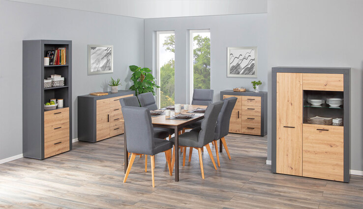 Kommode ROLAND 1T4S grau/ braun