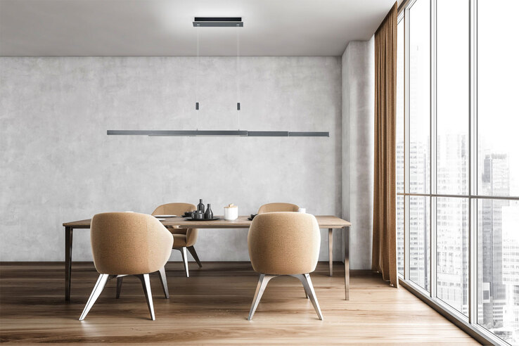 casaNOVA LED Balkenpendel LAETITIA 114-180 cm alufarbig