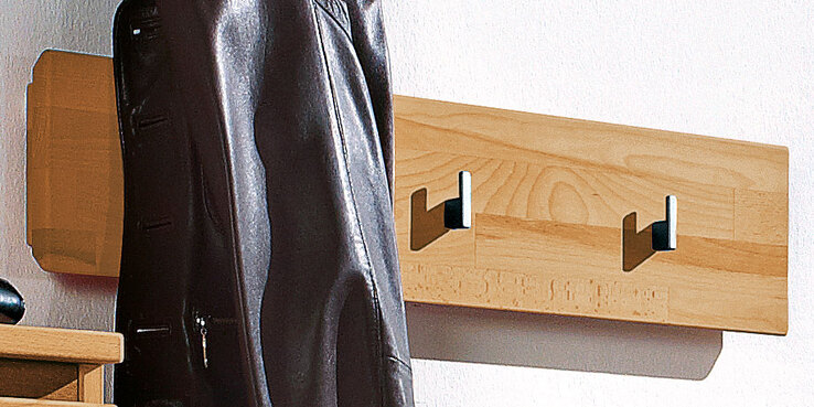 VALMONDO Hakenleiste POUR 80 x 17 cm Kernbuche massiv