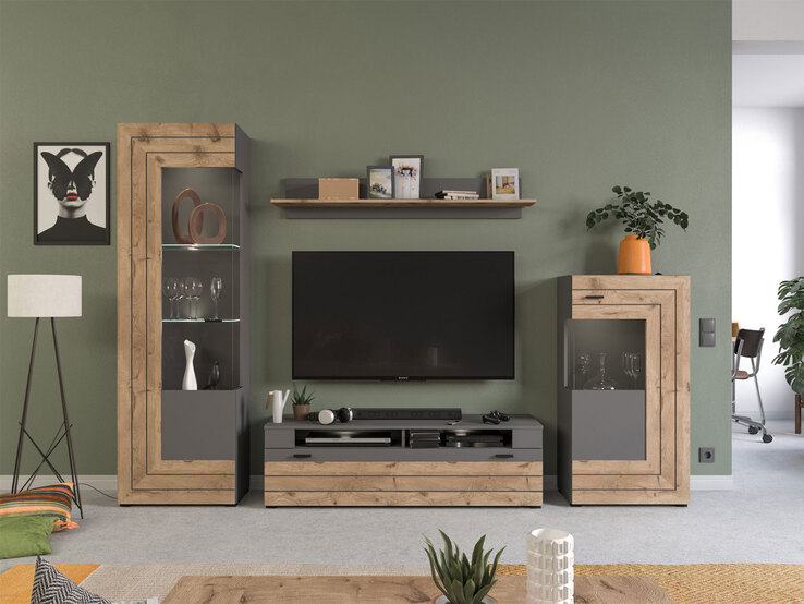 Vitrine FRENO II Oak/ grau