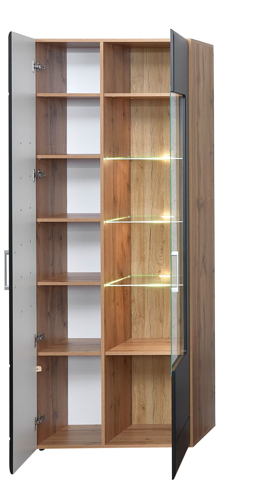 Vitrine SONATE 208 x 80 cm schwarz/ braun