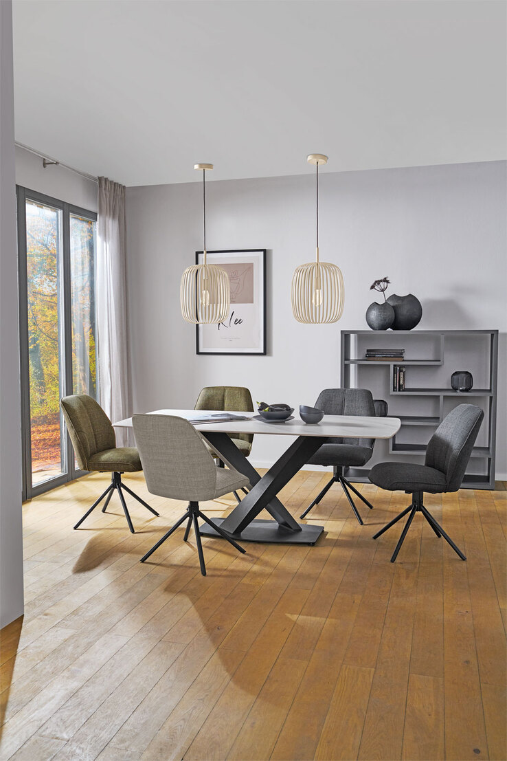 Esstisch AMSTERDAM Tischplatte Keramik Snow White Matt 180 x 90 cm