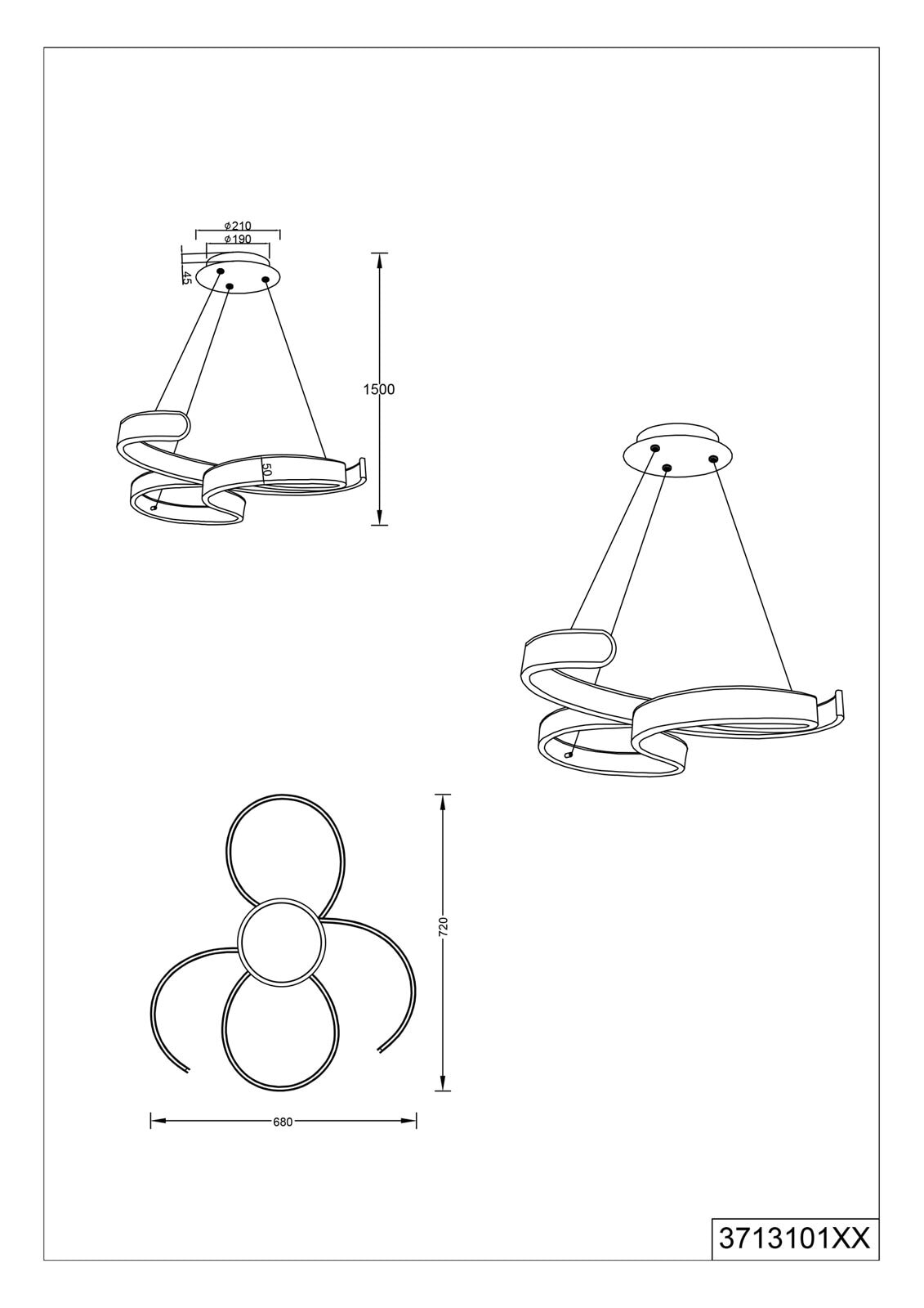 TRIO LED Pendellampe FRANCIS