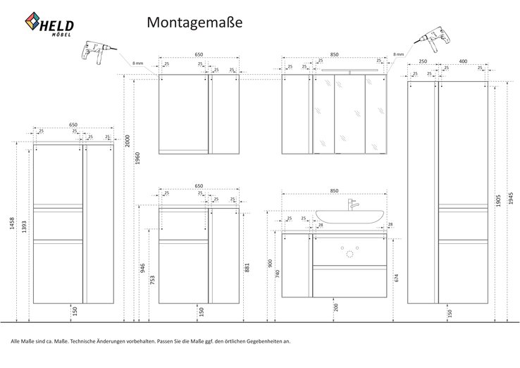 Bad-Hochschrank GENT grau