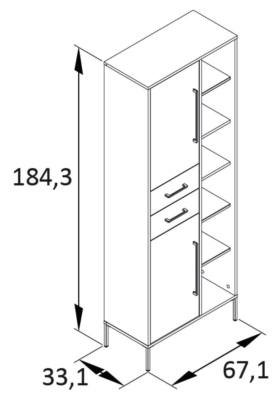 Hochschrank 67,1 x 184,3 cm KENT Waldgrün