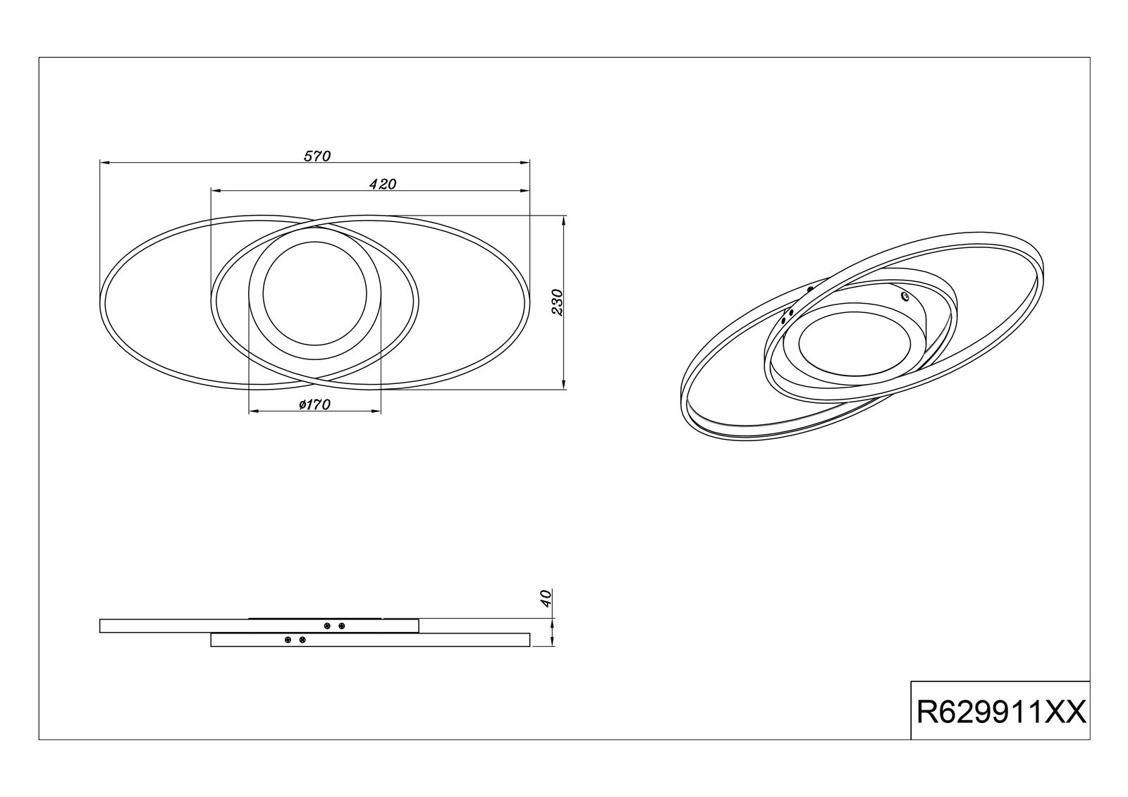 RL LED Deckenlampe GALAXY titanfarbig