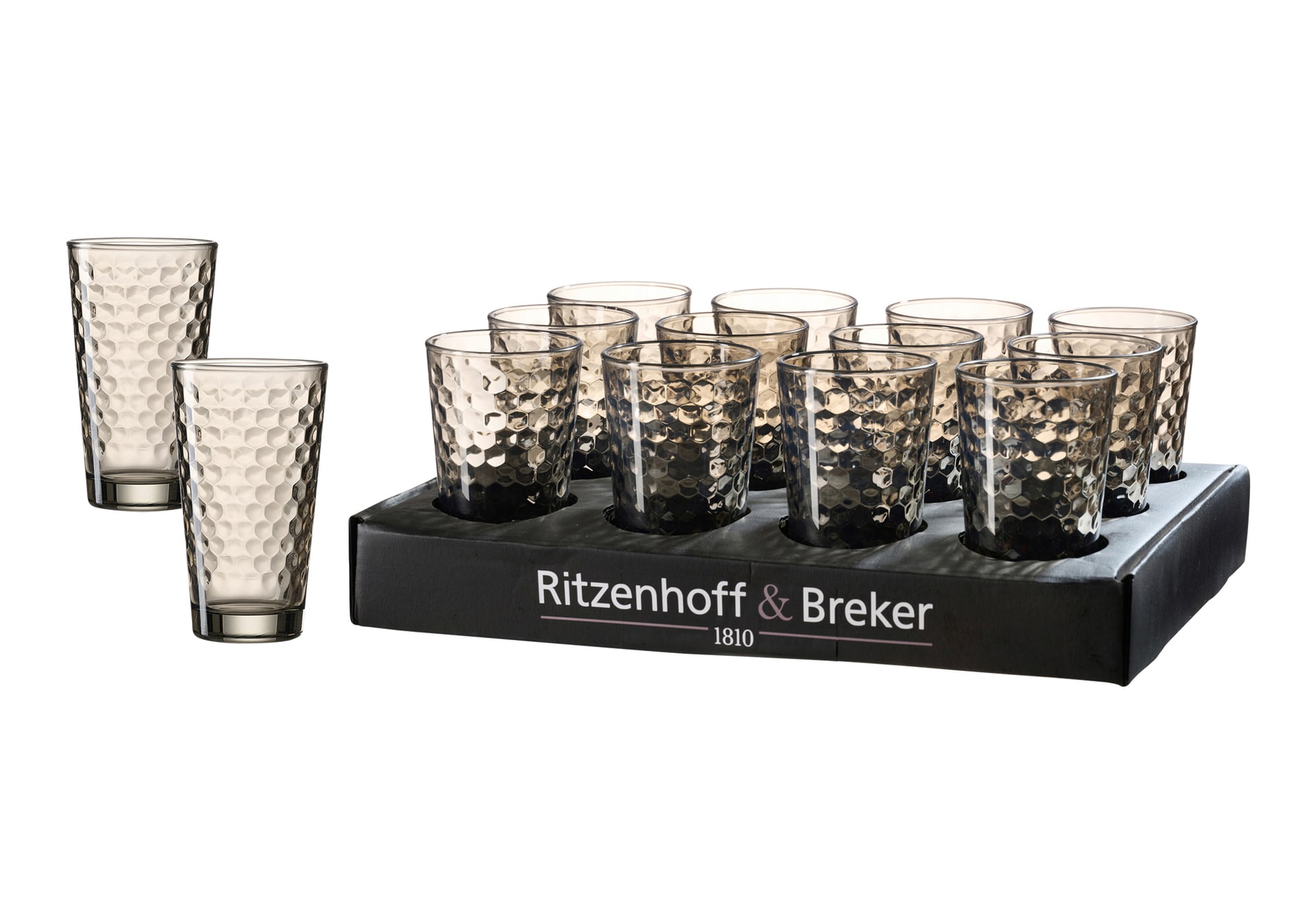 Ritzenhoff & Breker Longdrinkglas FAVO 6er Set 400 ml smoke Glas