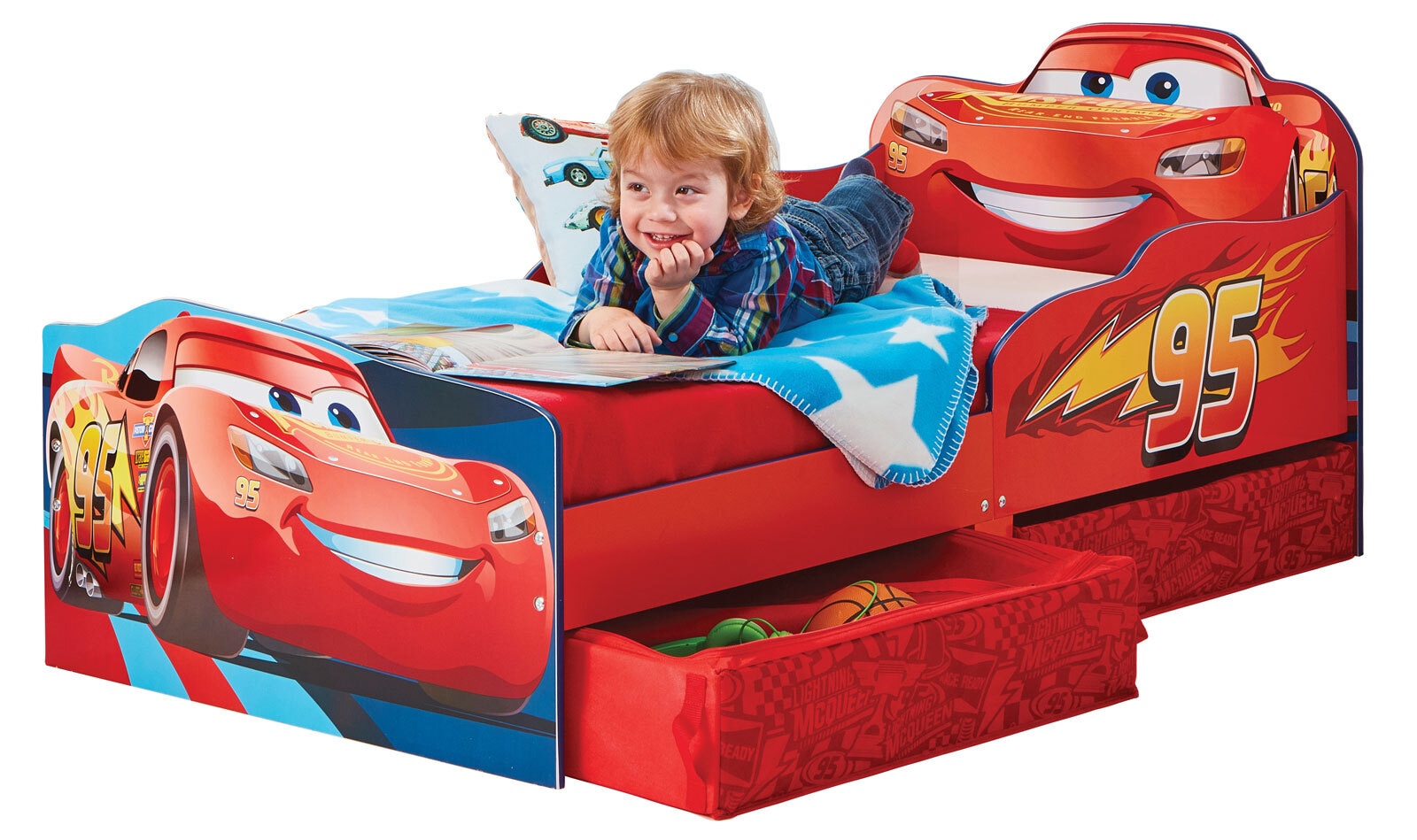 moose Klein-Kinderbett DISNEY CARS 70 x 140 cm rot/ mehrfarbig