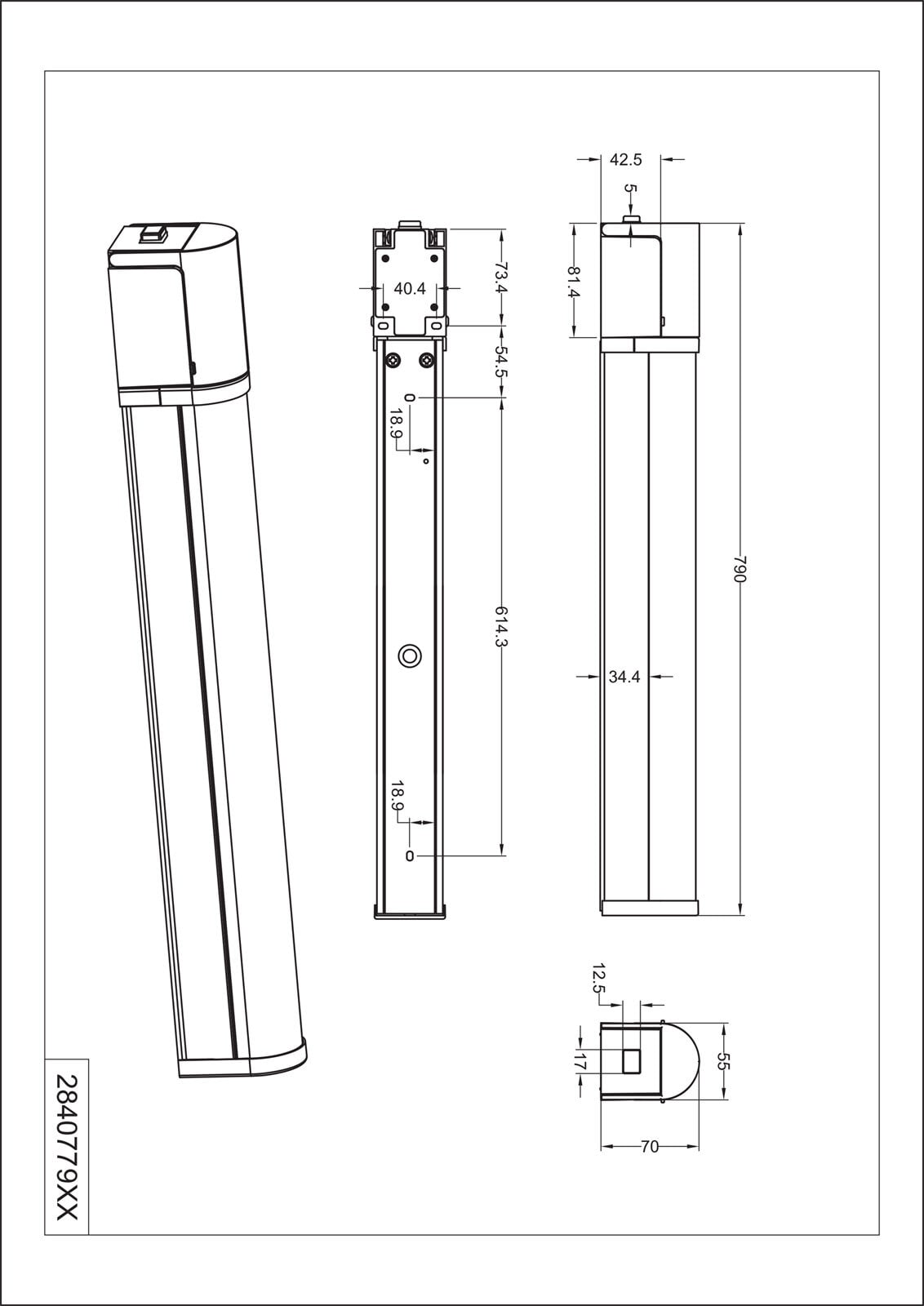 TRIO LED Spiegelleuchte PIERRE 79 cm schwarz