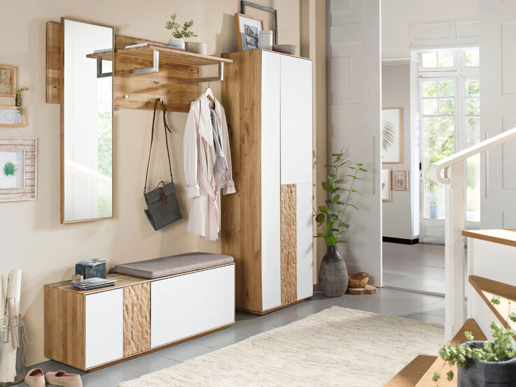 Wandpaneel VALMONDO RUBIS 122,5 x 117 x 36 cm Massiv braun