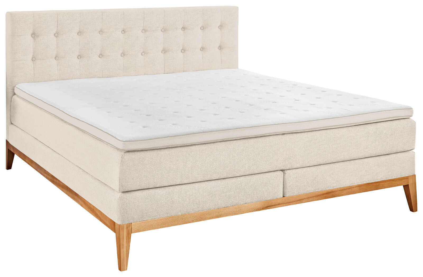 CASAVANTI Boxspringbett WESTWOOD beige/ braun