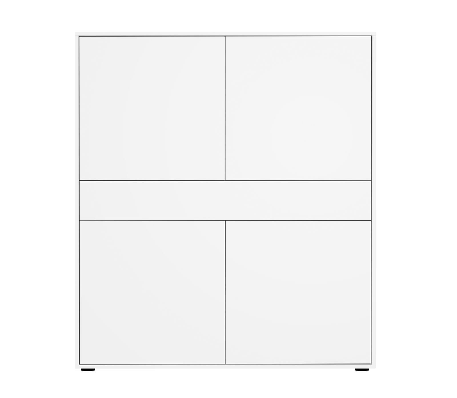 Highboard JOHN 120 x 120 cm Weiß