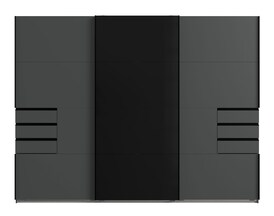 Schwebetürenschrank TENERIFFA 270 x 210 cm grau/ schwarz