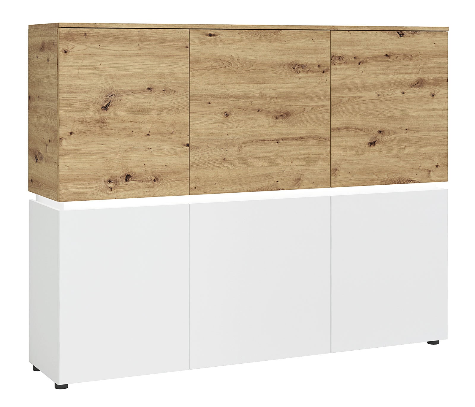 Highboard LUCI 165,5 x 131,5 cm Artisan Eiche/ Alpinweiß