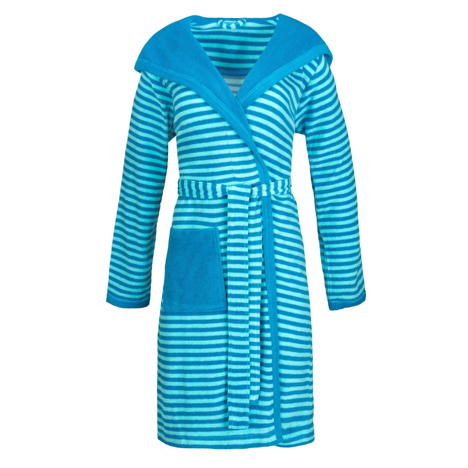 ESPRIT Damenbademantel STRIPED HOODY M blau