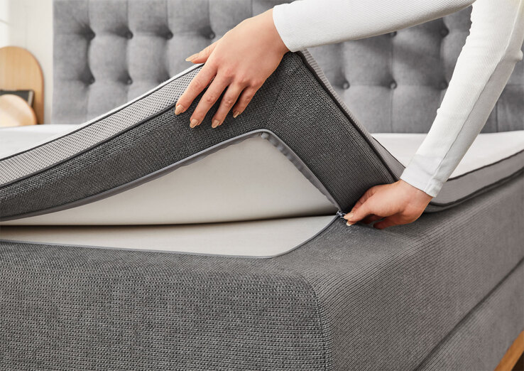 Boxspringbett WESTWOOD grau/ braun
