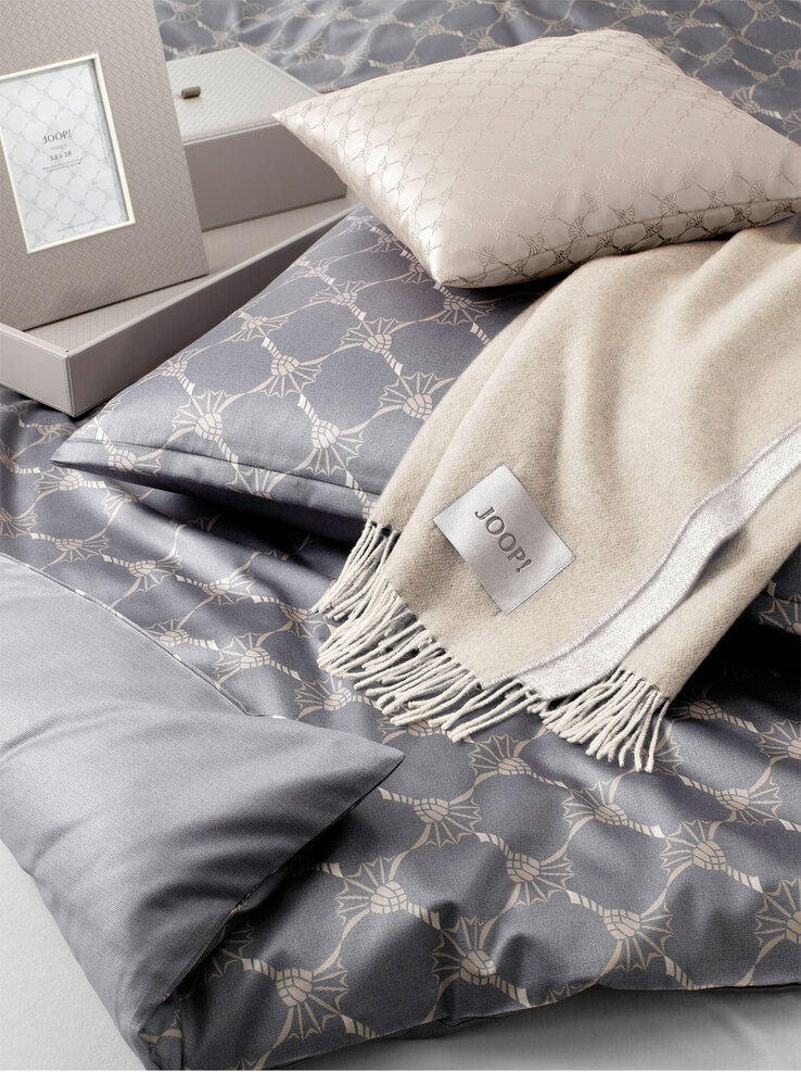 JOOP! Mako-Satin-Wende-Bettwäsche CORNFLOWER GRADIANT 135 x 200 cm grau
