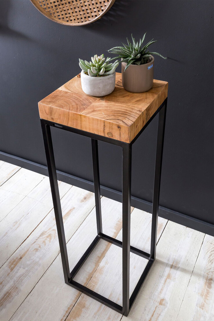 Beistelltisch 30 x 30 cm schwarz/ braun