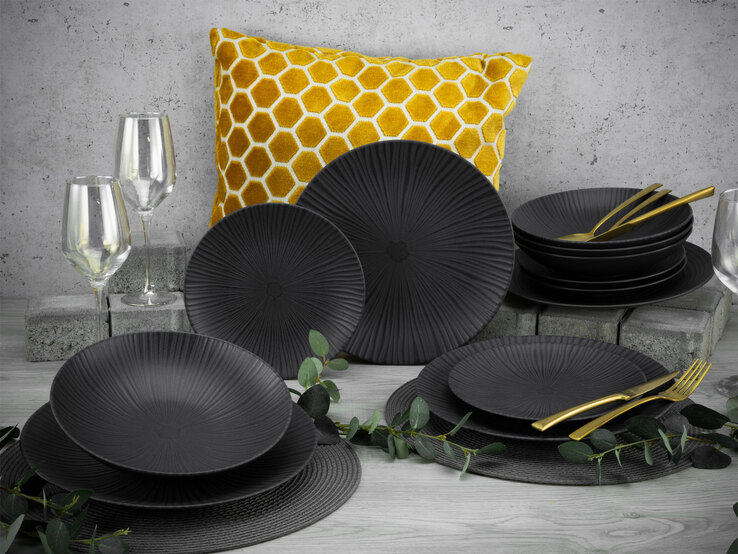 CreaTable Tafelservice VESUVIO 12-teilig schwarz