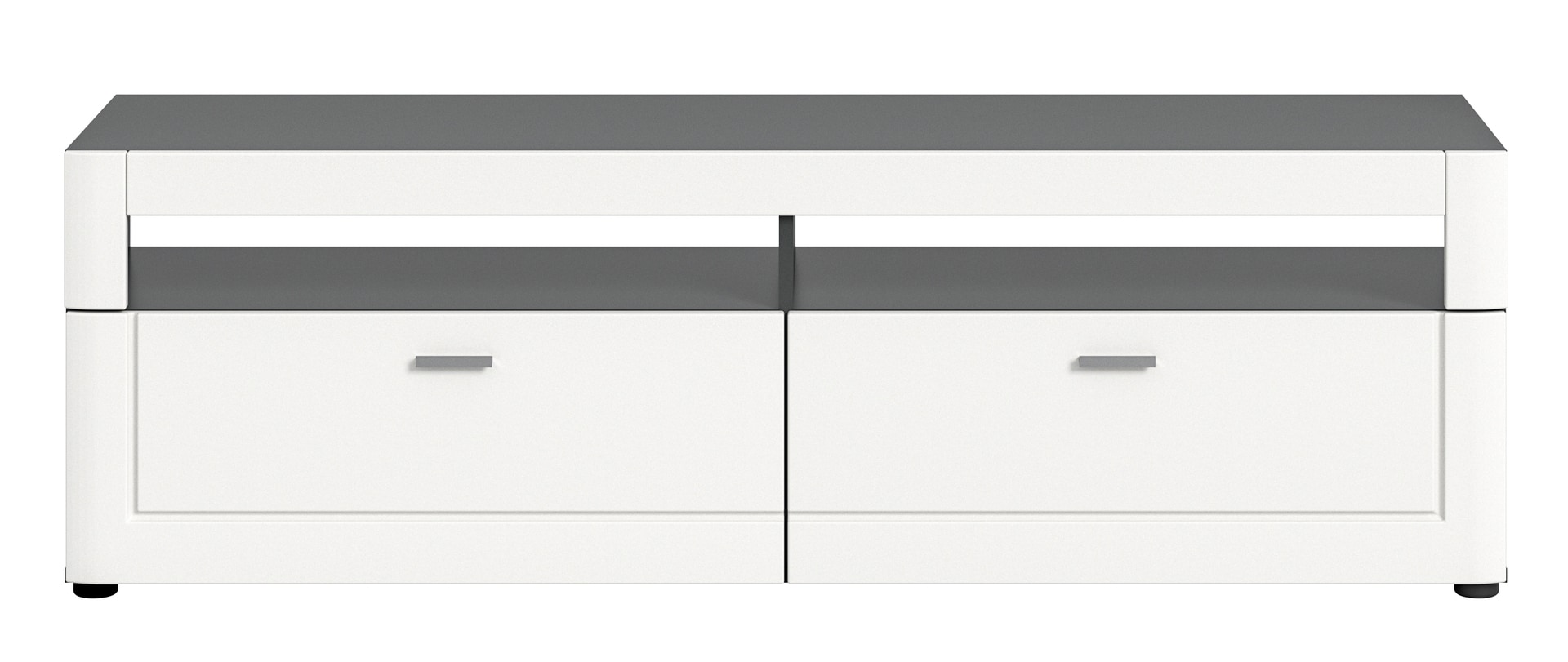 TV-Lowboard LAGO 160 x 50 cm weiß matt/grau