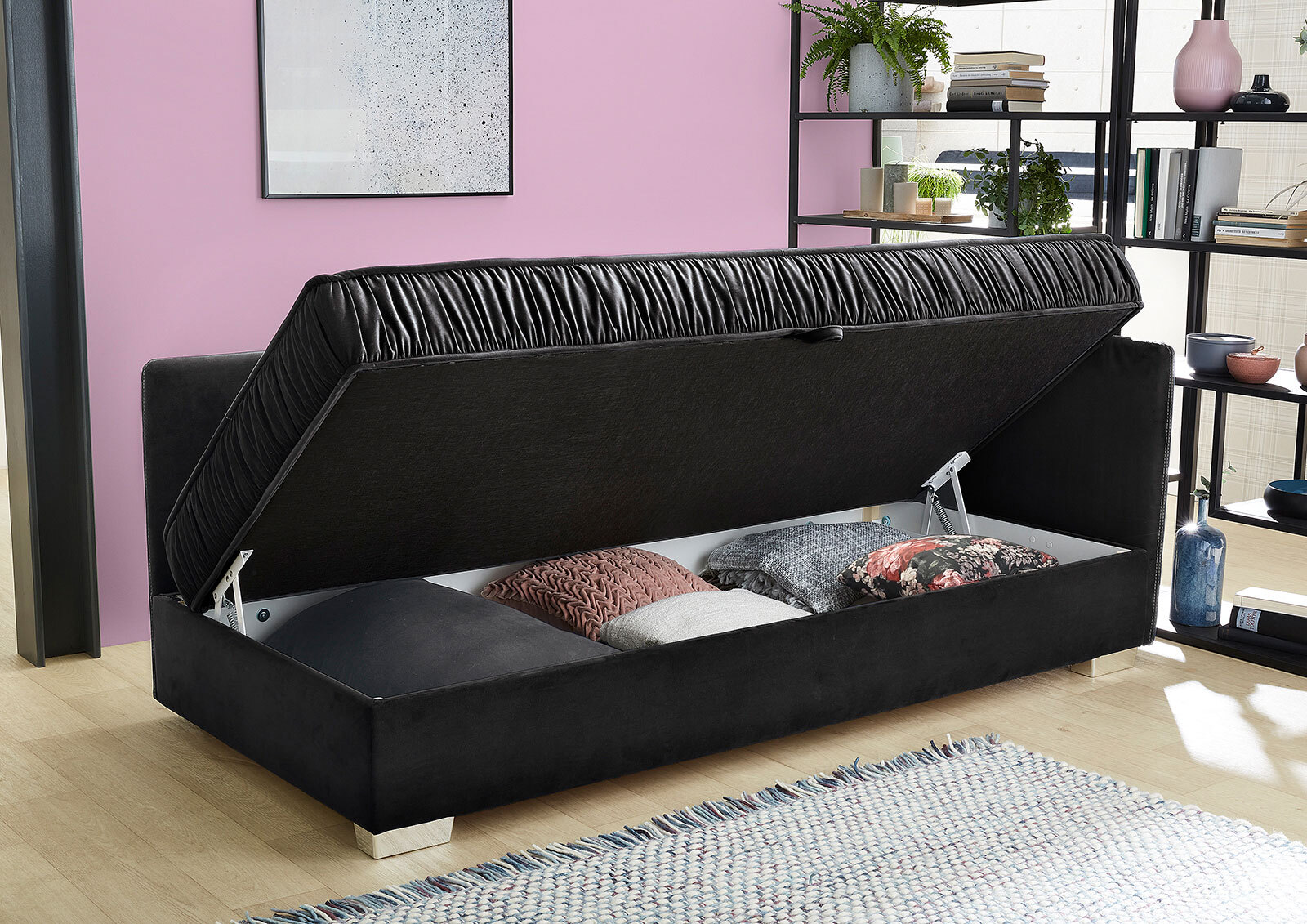 Schlafsofa LINA 207 cm schwarz