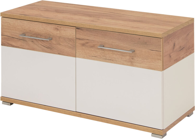 Schuhschrank THEO 96 x 51 cm Weiß/ Navarra Eiche NB