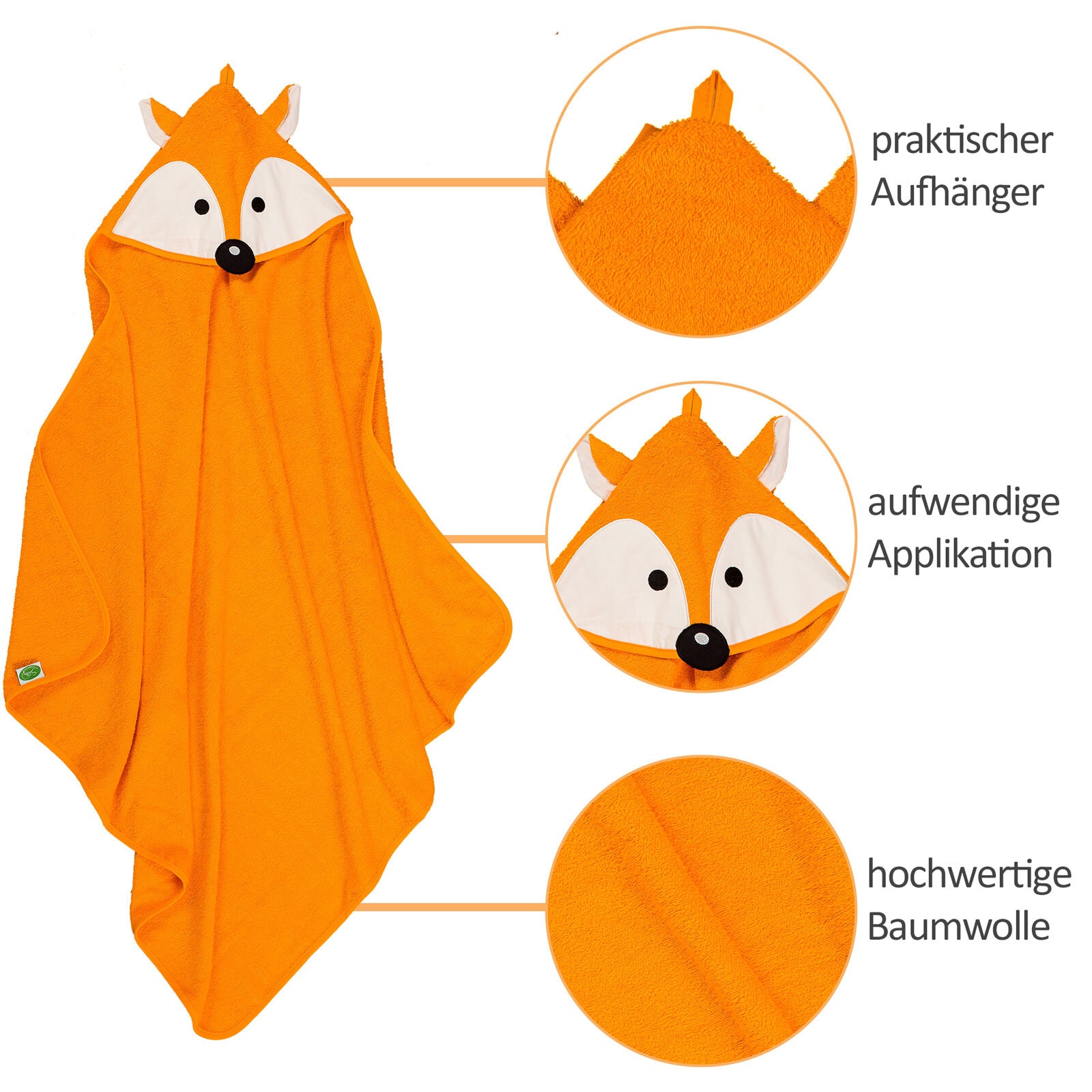 Smithy Kapuzenhandtuch FUCHS 100 x 100 cm orange