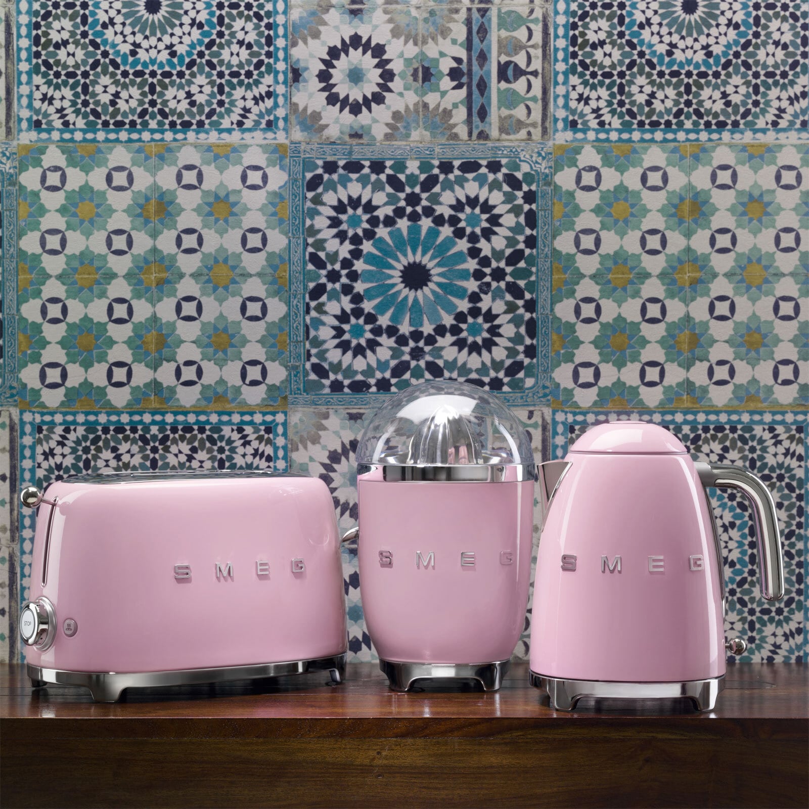 SMEG Toaster 4-Schlitz Retro Cadillac Pink