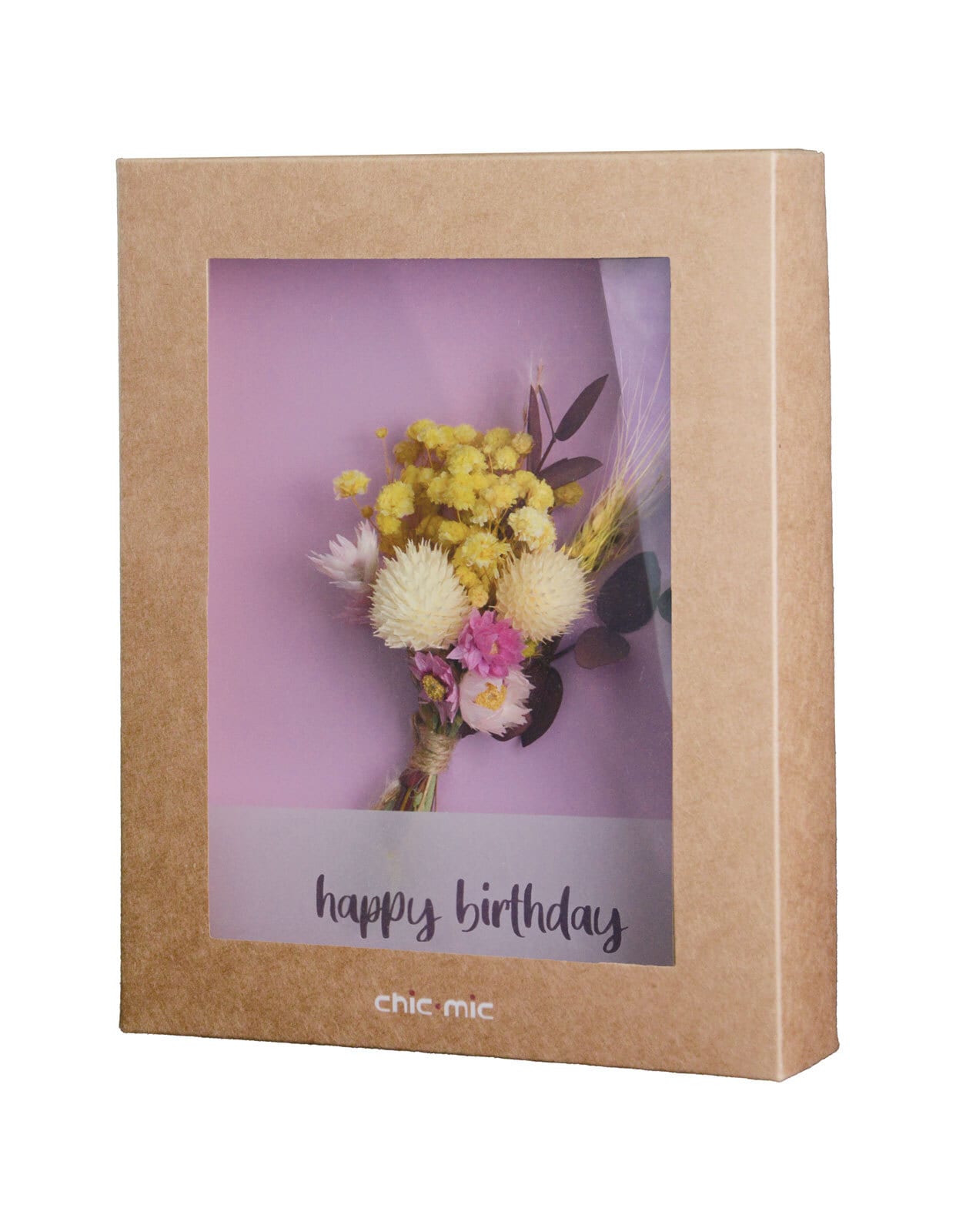 chic.mic Trockenblumen Strauß Happy Birthday lila